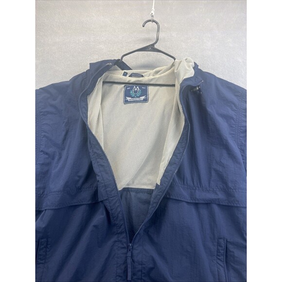 Members Only Nylon Windbreaker Rain Jacket Navy Blue Lightweight XL - Picture 6 of 11